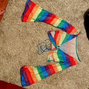 SOLD Rainbow mesh top
